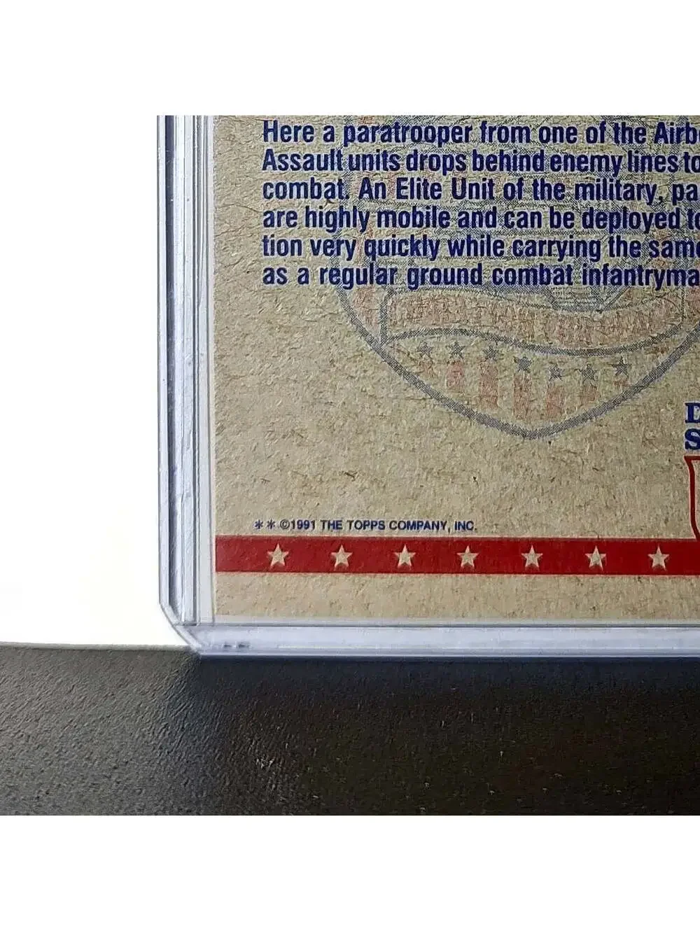 Paratrooper in Flight 1991 Topps Desert Storm #70 Card